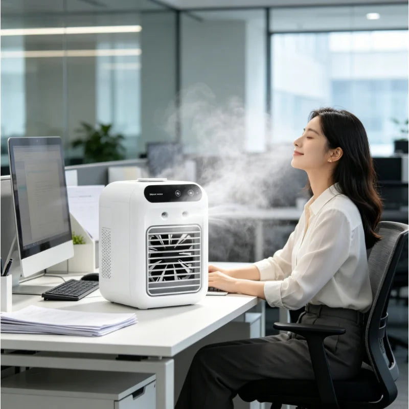 Portable 3-in-1 Air Conditioner Fan, Mini Air Cooler & Humidifier for Home Office