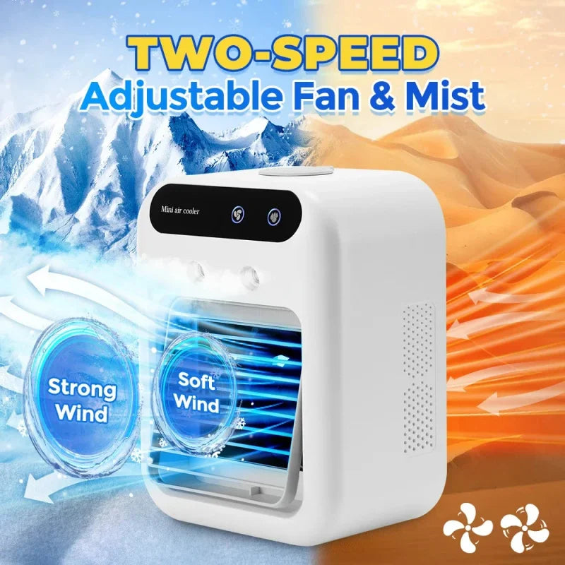Portable 3-in-1 Air Conditioner Fan, Mini Air Cooler & Humidifier for Home Office